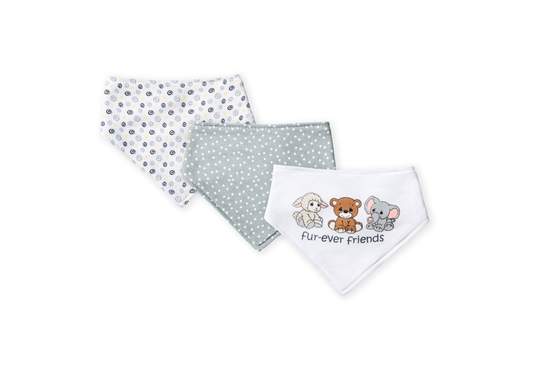 Keep your little one clean and stylish with our Precious Moments 3 Pack grey bib set. Soft and absorbent, perfect for mealtime.