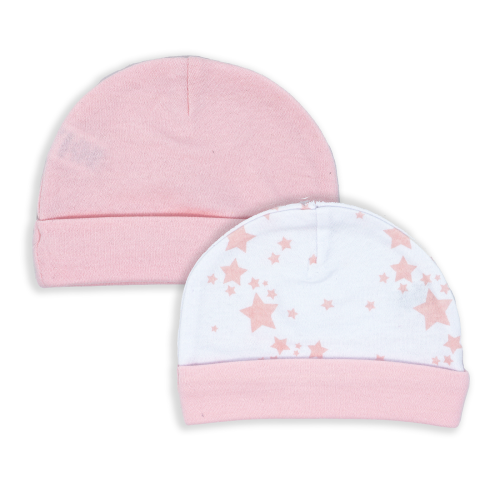 Keep your little one cozy with the 2-pack Galaxy Hat Set made by Necessities by Tendertyme. Soft cotton hats with adorable prints, perfect for newborns to 3 months.